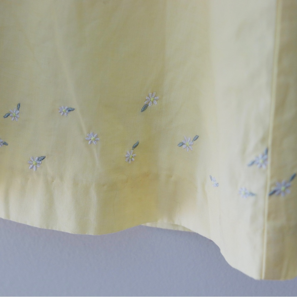 Tommy Hilfiger Girls Yellow summery dress 12 preppy solid floral embroidery - Picture 2 of 10